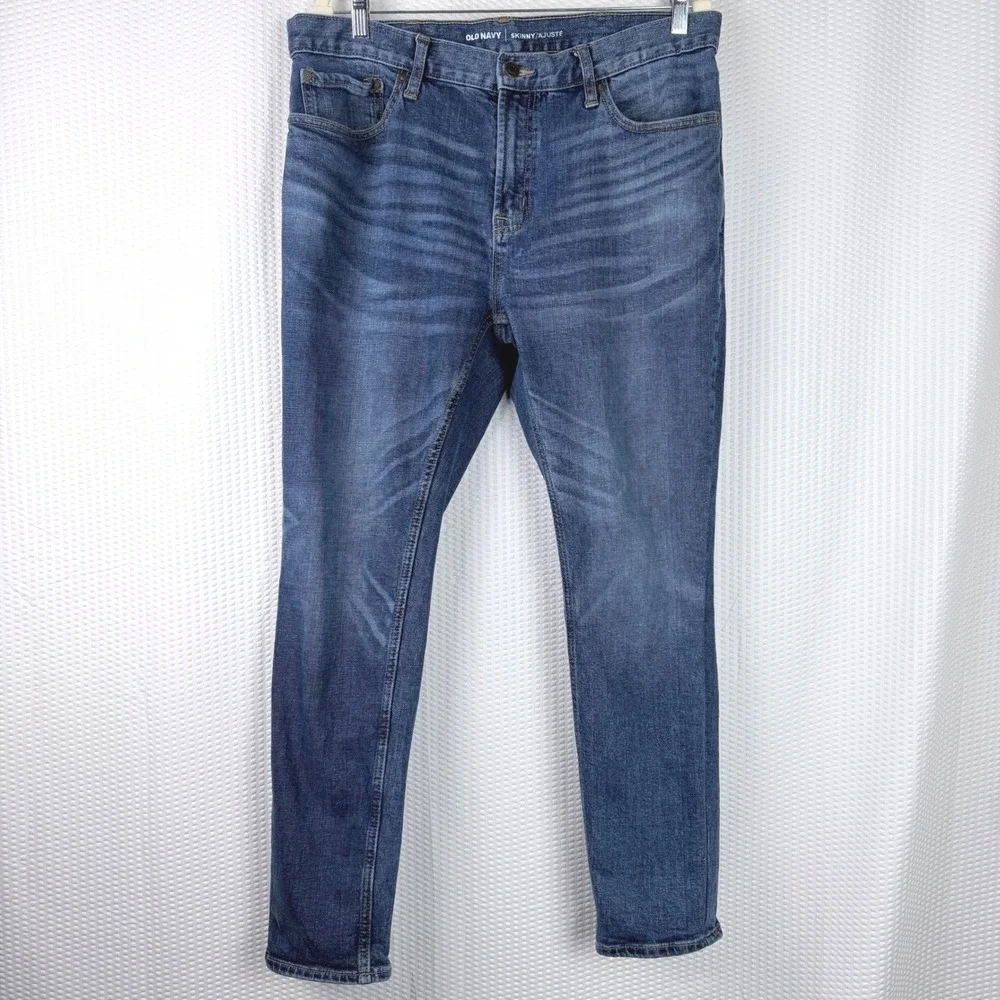 Old Navy Skinny Ajuste Jeans Mens 36W Medium Wash Blue Denim Stretch‎ 5-Pocket